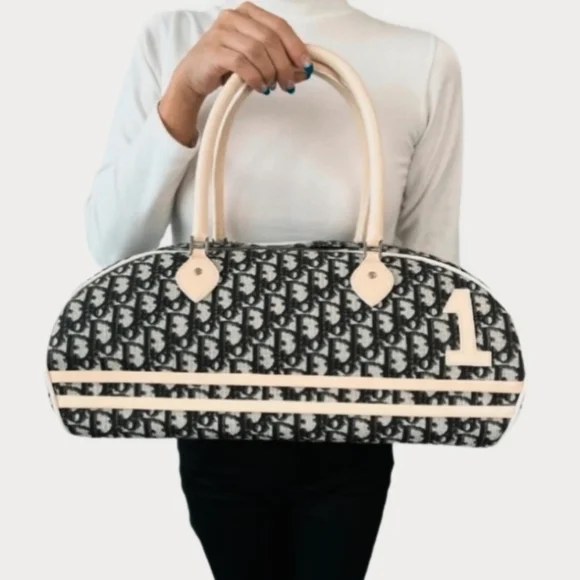 Auth Christian Dior Boston Bowling bag Diorissimo Girly Chic#1 Trotter Bag - Picture 3 of 13
